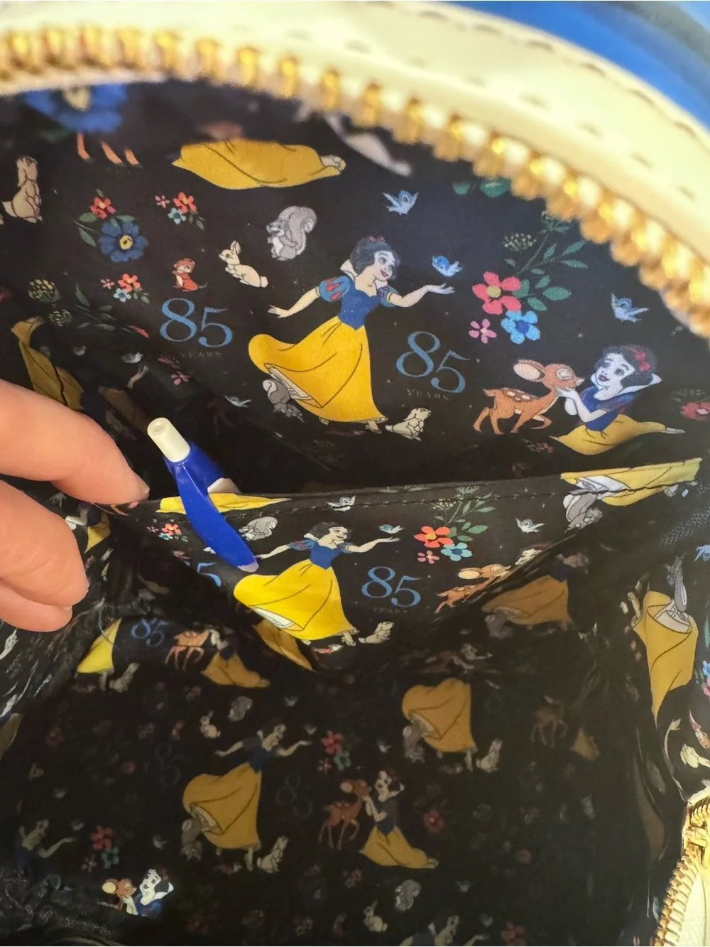 Disney by Loungefly Blue, Yellow & Red Snow White Vegan Leather Mini Backpack